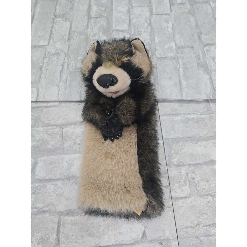 Folkmanis Raccoon Stage Puppet Retired 14 Inch‎ Realistic Movable Mouth Paws